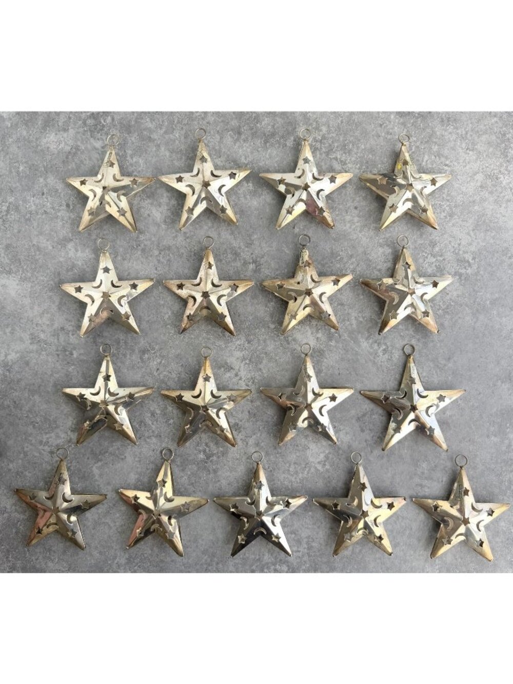 Department 56 Silver Star Moon Cutout Ornament Lot Piercework Whimsigoth Witchy